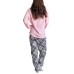  Fleece Top, Pants & Socks 3pc Pajama Gift Set, Dark Pink, Medium