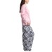  Fleece Top, Pants & Socks 3pc Pajama Gift Set, Dark Pink, Medium