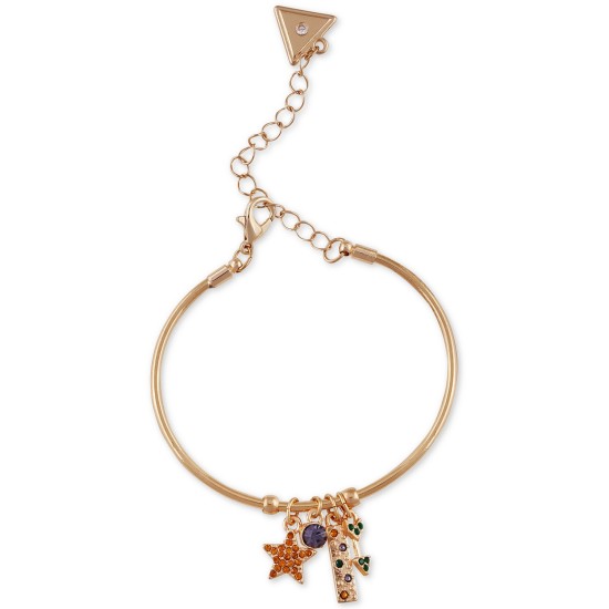  Crystal Star Bangle Bracelet, Gold