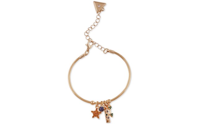  Crystal Star Bangle Bracelet, Gold