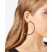 Gold-Tone Pave Large Hoop Earrings