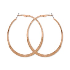 GUESS Large Glitter Flat-Edge Hoop Earrings