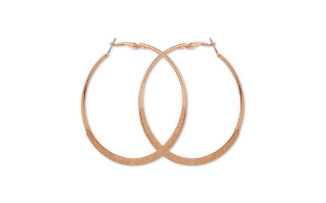  Large Glitter Flat-Edge Hoop Earrings