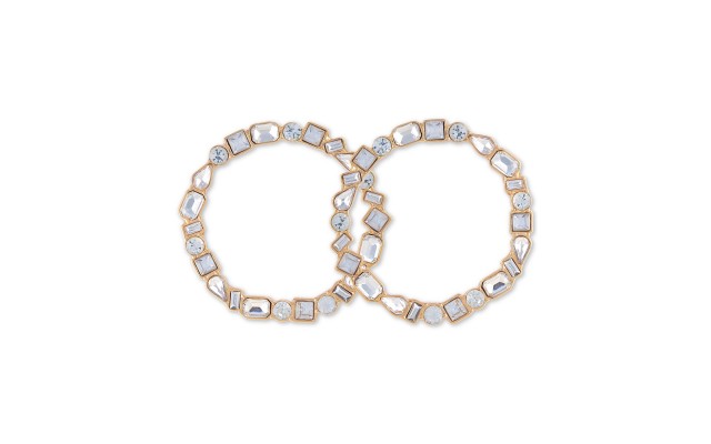  Medium Crystal Medium Hoop Earrings