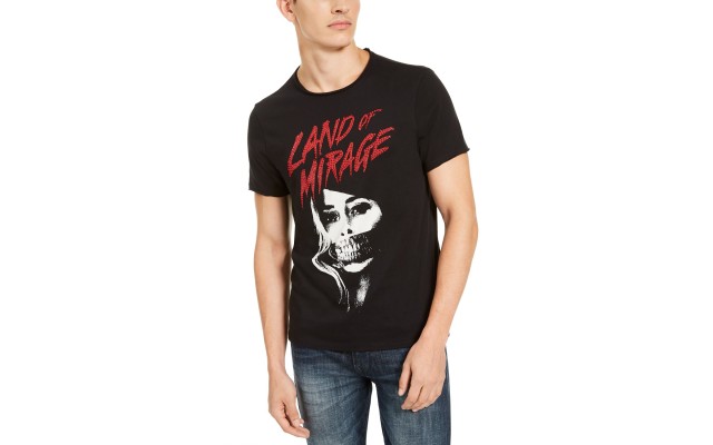  Men’s Land of Mirage Graphic T-Shirt (Black, L)