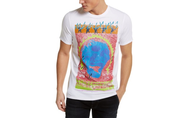  Men’s Laughing Skull Concert T-Shirt (White,S)