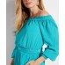  Women’s Mellie Long Sleeve Off Shoulder Romper  (Tidal Teal, X-Large)