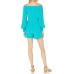  Women’s Mellie Long Sleeve Off Shoulder Romper  (Tidal Teal, X-Large)