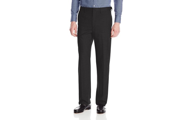  J.M. Men’s Classic/ Regular Fit Stretch Sharkskin Suit Pants, Black, 38X30