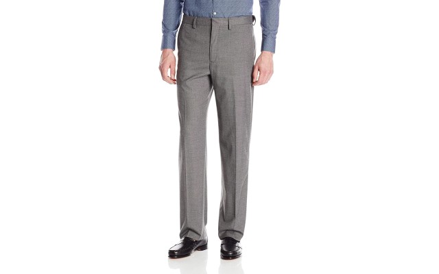  J.M. Men’s Classic/ Regular Fit Stretch Sharkskin Suit Pants, Gray, 40X30