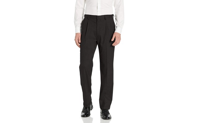  Jm  Dress Pants Classic Fit Pleated Pants (Black,44×32)