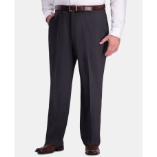 Haggar JM Men’s Big &amp; Tall Classic-Fit Stretch Flat-Front Dress Pants (Black 48X29)