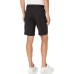  Men 18 Expandable Waist Cool Plain Front Plaid Shorts, Black, 32 Reg