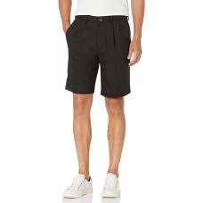 Haggar Men 18 Expandable Waist Cool Plain Front Plaid Shorts
