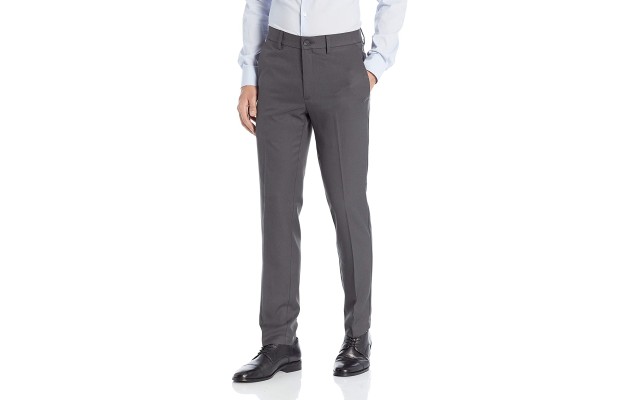  Men’s Cool 18 Pro Slim Fit Premium Flex Flat Front Pant (Dark Grey Heather, 29Wx30L)