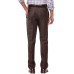  Men’s Eclo Stria Classic Fit Flat Front Hidden Expandable Dress Pants, Brown, 34X31