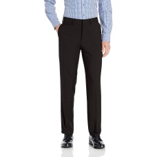 Haggar Men's Premium Comfort Straight Fit Flat Front Dress Pant (Black)
