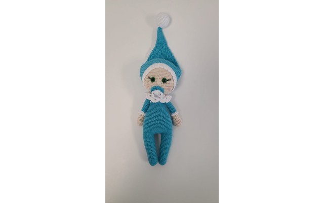 Handmade Amigurumi Baby Wool For Girls or Boys Funny Soft Toys Safety For Kids, Light Blue Baby - 3.93 inches
