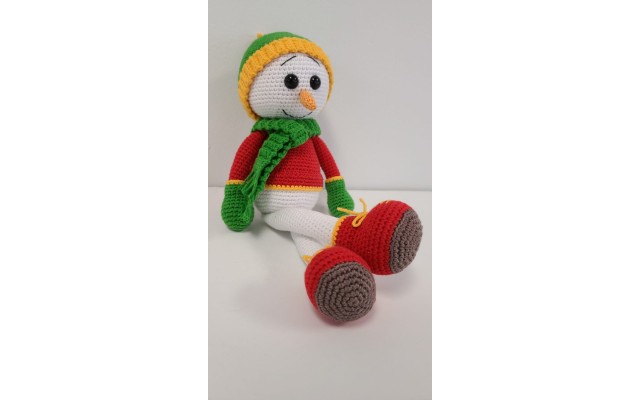 Handmade Amigurumi Cotton Snowman Doll Plush Baby Sleep Toy