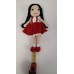 Handmade Amigurumi Crochet Wool Long Short Braided Hair Girls For Fun Game, Girl In White Shirt - 5.51 inches, 5.51