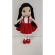 Handmade Amigurumi Crochet Wool Long Short Braided Hair Girls For Fun Game, Girl In White Shirt - 5.51 inches, 5.51