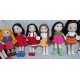 Handmade Amigurumi Crochet Wool Long Short Braided Hair Girls For Fun Game, Girl With Blue Jacket - 4.72 inches, 4.72