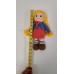 Handmade Amigurumi Crochet Wool Long Short Braided Hair Girls For Fun Game, Girl With Blue Jacket - 4.72 inches, 4.72