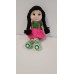 Handmade Amigurumi Crochet Wool Long Short Braided Hair Girls For Fun Game, Girl With Pink Skirt - 5.51 inches, 5.51