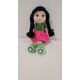 Handmade Amigurumi Crochet Wool Long Short Braided Hair Girls For Fun Game, Girl With Pink Skirt - 5.51 inches, 5.51