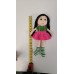 Handmade Amigurumi Crochet Wool Long Short Braided Hair Girls For Fun Game, Girl With Pink Skirt - 5.51 inches, 5.51