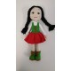 Handmade Amigurumi Crochet Wool Long Short Braided Hair Girls For Fun Game, Girl With Red Skirt - 5.90 inches, 5.90