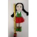 Handmade Amigurumi Crochet Wool Long Short Braided Hair Girls For Fun Game, Girl With Red Skirt - 5.90 inches, 5.90