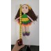 Handmade Amigurumi Crochet Wool Long Short Braided Hair Girls For Fun Game, Girl With Yellow Bandana - 6.29 inches, 6.29
