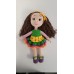 Handmade Amigurumi Crochet Wool Long Short Braided Hair Girls For Fun Game, Girl With Yellow Bandana - 6.29 inches, 6.29