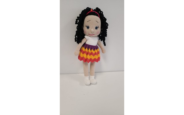 Handmade Amigurumi Crochet Wool Long Short Braided Hair Girls For Fun Game, Mixed Color Girl - 5.90 inches, 5.90