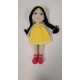 Handmade Amigurumi Crochet Wool Long Short Braided Hair Girls For Fun Game, Yellow Girl - 5.90 inches, 5.90
