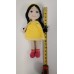 Handmade Amigurumi Crochet Wool Long Short Braided Hair Girls For Fun Game, Yellow Girl - 5.90 inches, 5.90