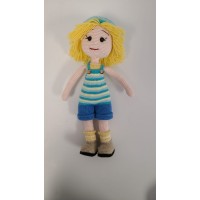 Handmade Amigurumi Crochet Wool Long Short Braided Hair Girls For Fun Game, Yellow Hair Girl - 5.51 inches, 5.51