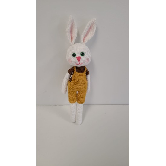 Handmade Amigurumi Rabbit Toy Buddy Bunny Easter Bunny Doll For Kids Unicex, Brown Boy Rabbit- 5.51 inches