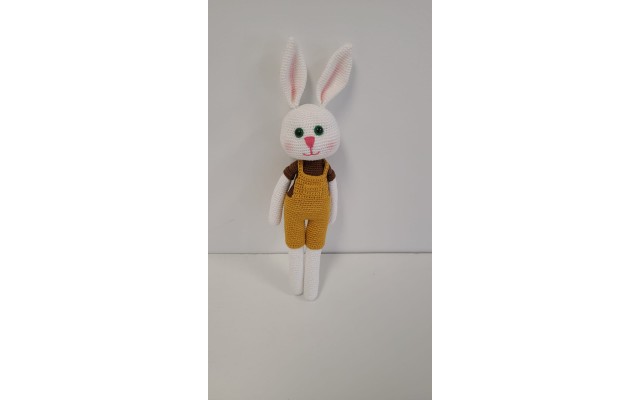 Handmade Amigurumi Rabbit Toy Buddy Bunny Easter Bunny Doll For Kids Unicex, Brown Boy Rabbit- 5.51 inches