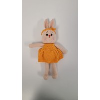 Handmade Amigurumi Rabbit Toy Buddy Bunny Easter Bunny Doll For Kids Unicex, Orange Rabbit-5.51 inches