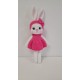 Handmade Amigurumi Rabbit Toy Buddy Bunny Easter Bunny Doll For Kids Unicex, Pink Rabbit- 4.72 inches