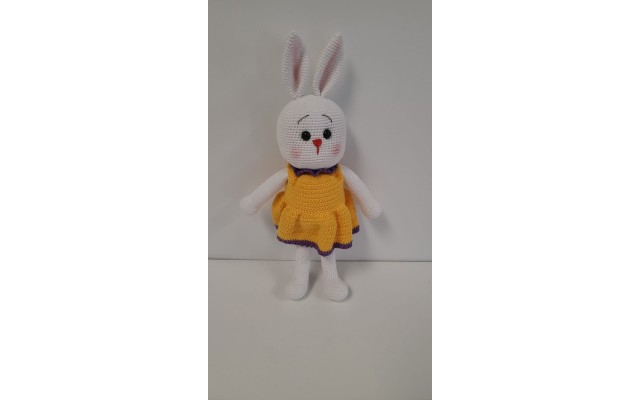 Handmade Amigurumi Rabbit Toy Buddy Bunny Easter Bunny Doll For Kids Unicex, Yellow Rabbit- 5.90 inches