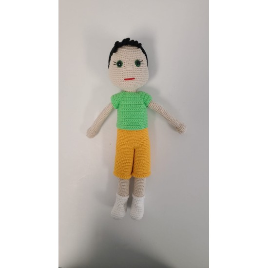 Handmade  Amigurumi Wool Adorable Baby Boy, Stuffed Toy Knit Crochet Boy Doll, Boy Toy