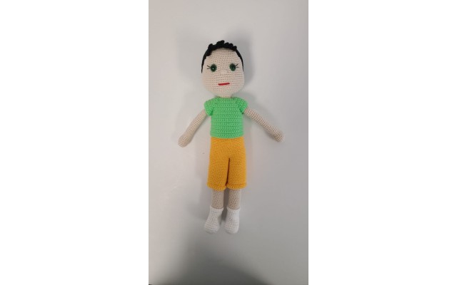 Handmade  Amigurumi Wool Adorable Baby Boy, Stuffed Toy Knit Crochet Boy Doll, Boy Toy