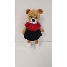 Handmade Amigurumi Wool Adorable Girl & Boy Teddy Bears with Colorful Skirts