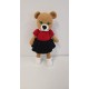 Handmade Amigurumi Wool Adorable Girl & Boy Teddy Bears with Colorful Skirts, Black & Red - 3.14 inches, 3.14