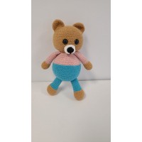 Handmade Amigurumi Wool Adorable Girl & Boy Teddy Bears with Colorful Skirts, Blue Trousers - 3.14 inches, 3.14