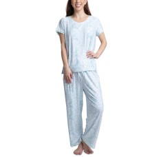 Hanes Lace-trim Printed Pajama Set