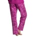  Printed Jacquard Fleece Lounge Pajama Pants, Purple, Large